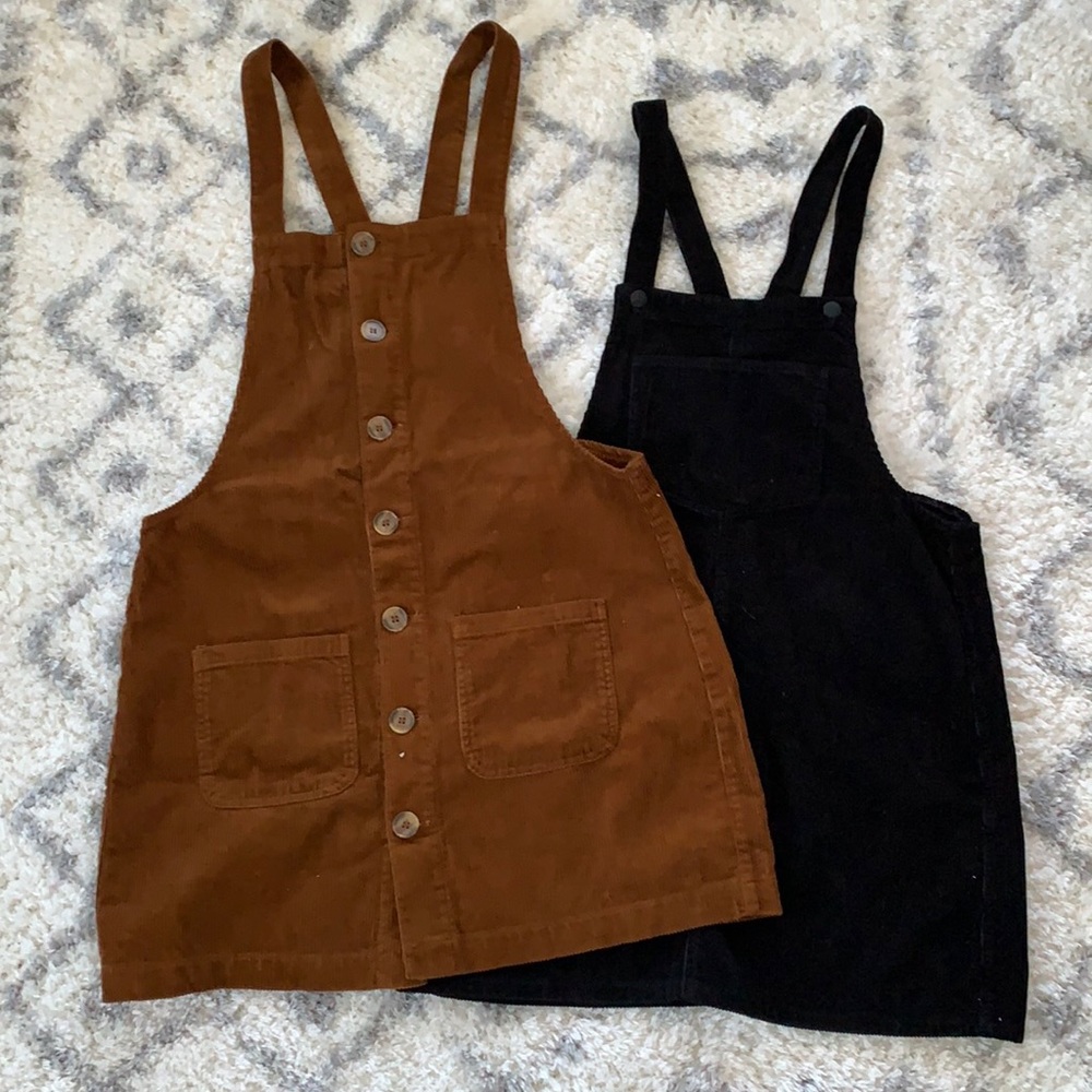 2 CORDUROY OVERALL DRESSES!